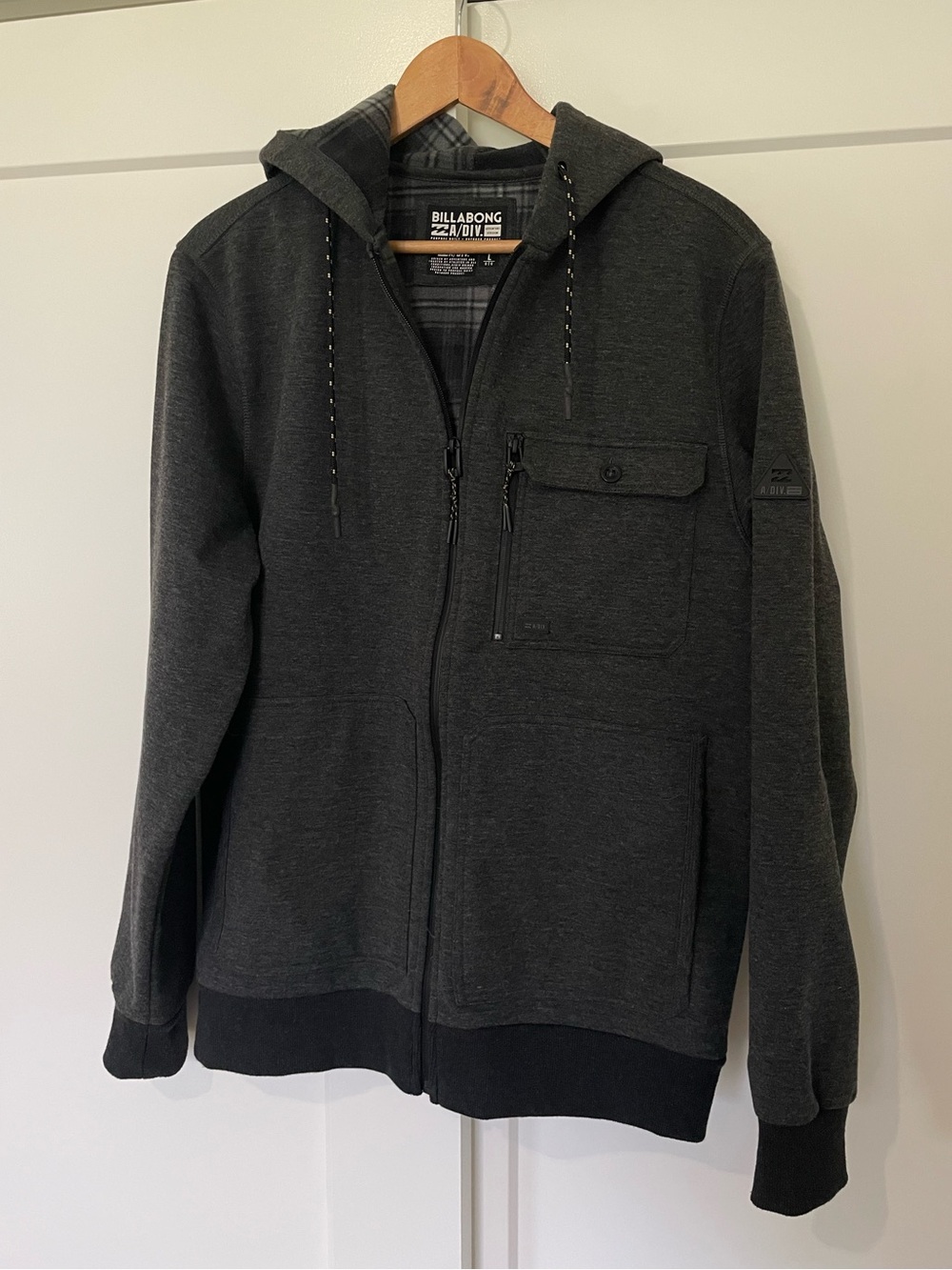 Billabong Men’s Charcoal Zip-Up Jacket